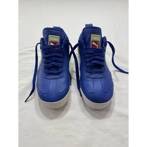 Puma Roma Mens Size 9 Blue White Green Athletic Leather Walking Shoes Sneakers